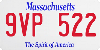 MA license plate 9VP522