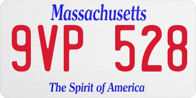 MA license plate 9VP528