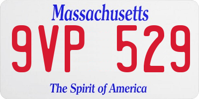 MA license plate 9VP529