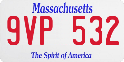 MA license plate 9VP532