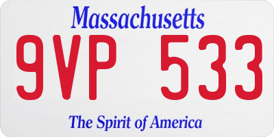 MA license plate 9VP533