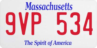 MA license plate 9VP534