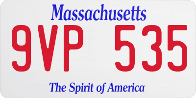 MA license plate 9VP535