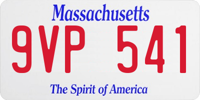 MA license plate 9VP541