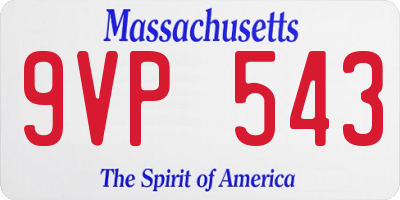 MA license plate 9VP543