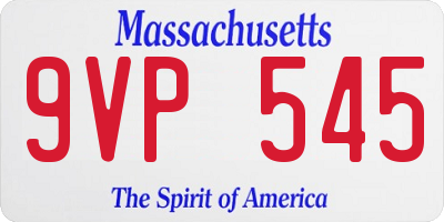 MA license plate 9VP545