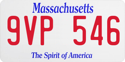MA license plate 9VP546