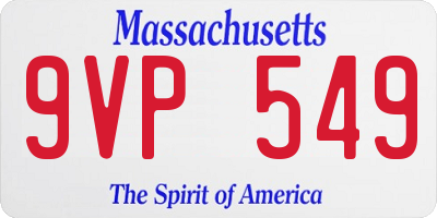 MA license plate 9VP549