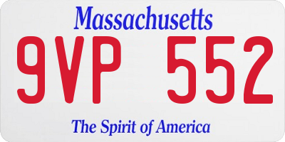 MA license plate 9VP552