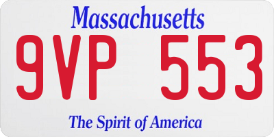 MA license plate 9VP553