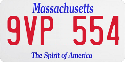 MA license plate 9VP554