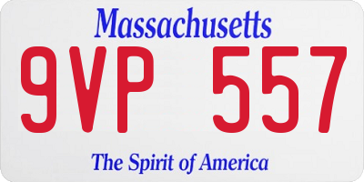 MA license plate 9VP557