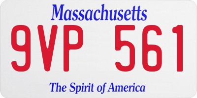 MA license plate 9VP561