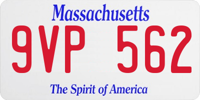 MA license plate 9VP562