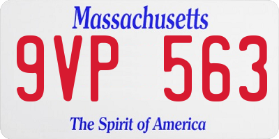 MA license plate 9VP563