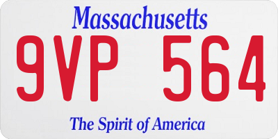 MA license plate 9VP564