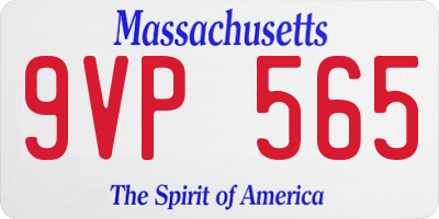MA license plate 9VP565