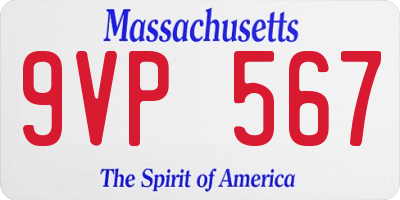 MA license plate 9VP567