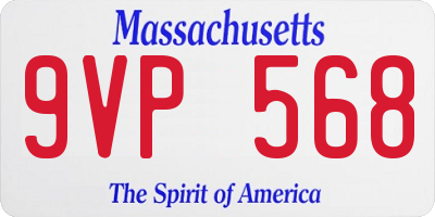 MA license plate 9VP568
