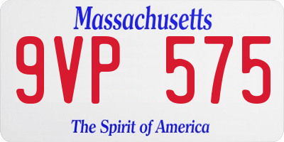 MA license plate 9VP575