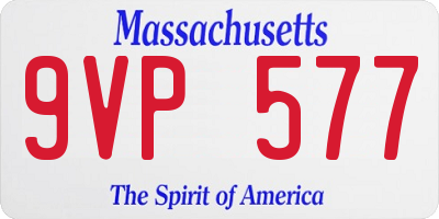 MA license plate 9VP577