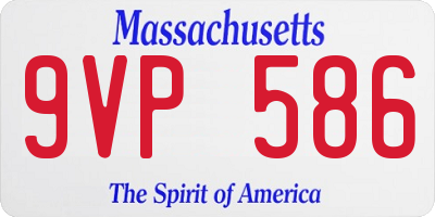 MA license plate 9VP586