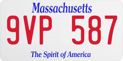 MA license plate 9VP587