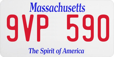 MA license plate 9VP590