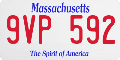 MA license plate 9VP592