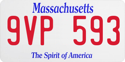MA license plate 9VP593