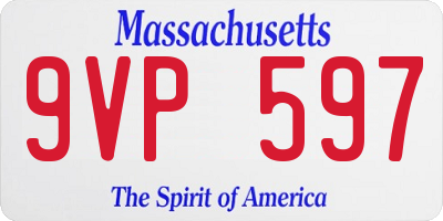 MA license plate 9VP597