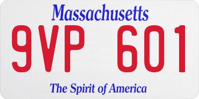 MA license plate 9VP601