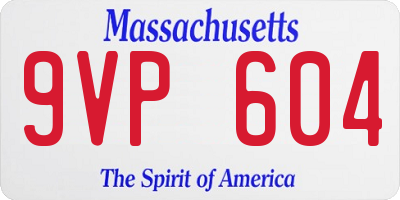 MA license plate 9VP604