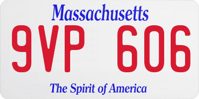 MA license plate 9VP606