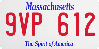 MA license plate 9VP612