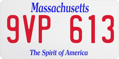 MA license plate 9VP613