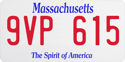 MA license plate 9VP615