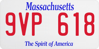 MA license plate 9VP618