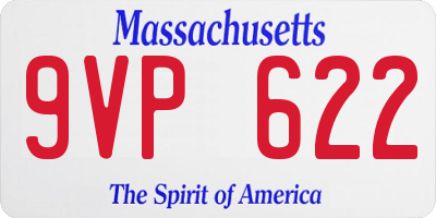 MA license plate 9VP622