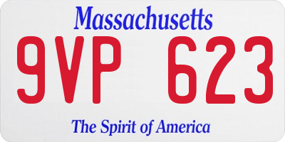 MA license plate 9VP623