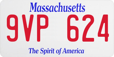 MA license plate 9VP624