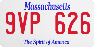 MA license plate 9VP626
