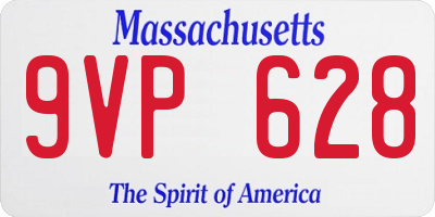 MA license plate 9VP628