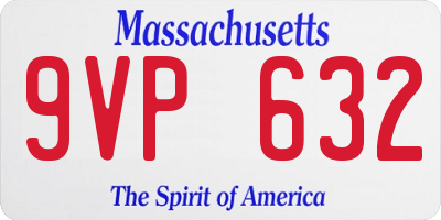MA license plate 9VP632