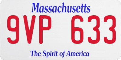 MA license plate 9VP633