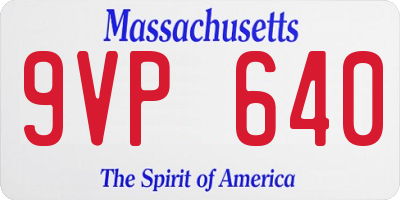 MA license plate 9VP640