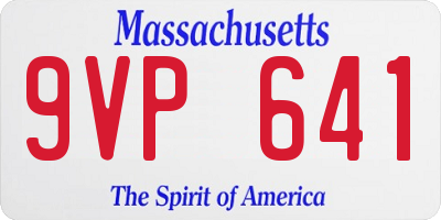 MA license plate 9VP641