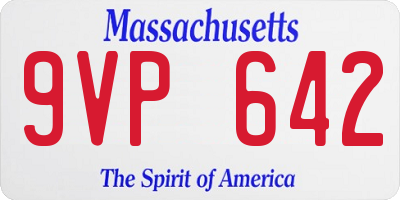 MA license plate 9VP642