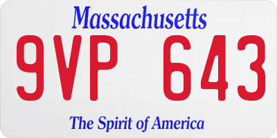 MA license plate 9VP643