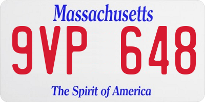 MA license plate 9VP648